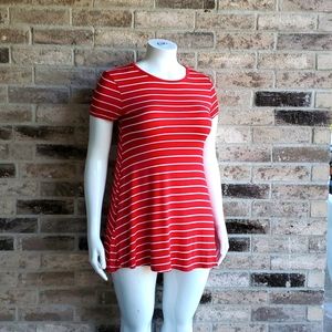 Red w/ white stripes tunic